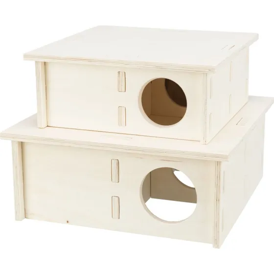 TRIXIE Mehrkammerhaus 4 Kammern aus unbehandeltem Holz