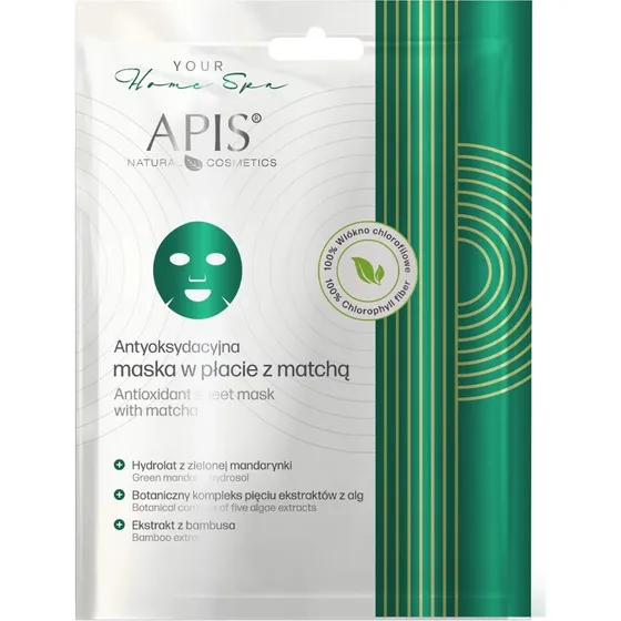 Apis Naturkosmetik Antioxidative Blattmaske mit Matcha & Hyaluron