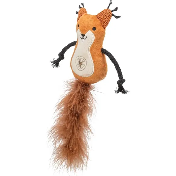 Trixie Eichhrnchen Kuschelspielzeug 24 cm mit Federschwanz & Katzenminze