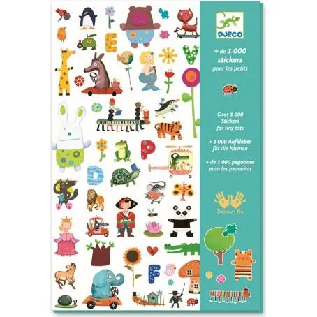 Djeco 1000 Sticker fr die Kleinen, 18 Bgen