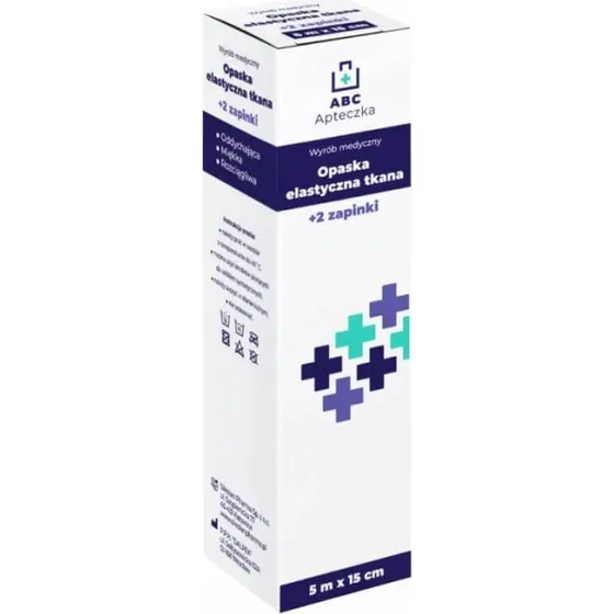 Silesian Pharma Elastische Gewebebandage mit 2 Verschlüssen, 5m x 15cm