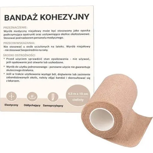 Paso Kohäsivbandage, 10 cm x 4,5 m, fleischfarben