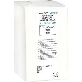 Pasomed Vliesstoffkompressen 7,5 x 7,5 cm, 100 Stück