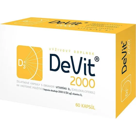 DeVit 2000 Vitamin D Cholecalciferol mit MCT-Öl, 60 Kapseln
