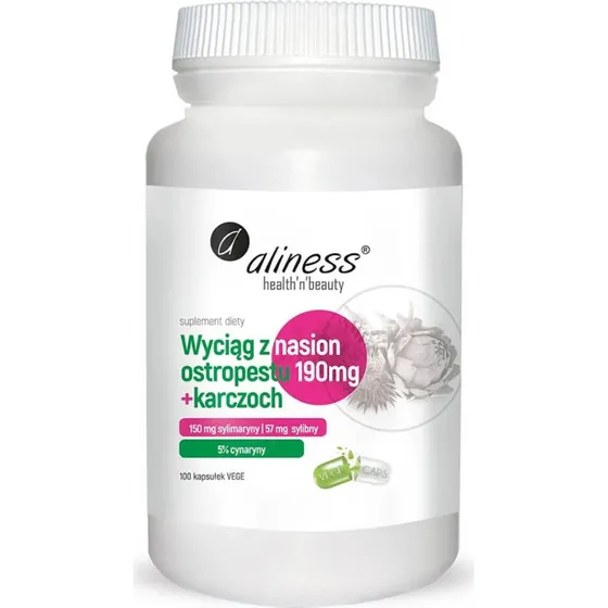 Aliness Distelsamenextrakt 190 mg + Artischocke, 100 Kapseln
