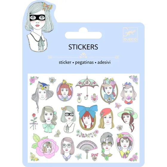 Djeco Mini Glitzersticker Portraits  25 Stck