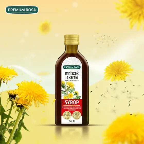 Premium Rosa Löwenzahn Sirup, 250 ml