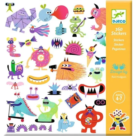Djeco Sticker Monster  160 lustige Aufkleber fr Kinder ab 4 Jahren