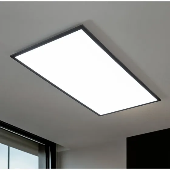 Lindby LED-Panel Nelios 120x60 cm Schwarz CCT Dimmbar