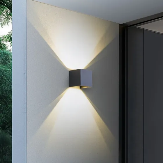 Lindby Dara Smart LED-Außenwandlampe Grau CCT RGB Tuya