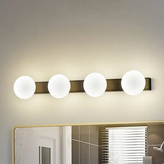 Lucande Myrra LED-Wandleuchte IP44 Schwarz/Weiß 60cm