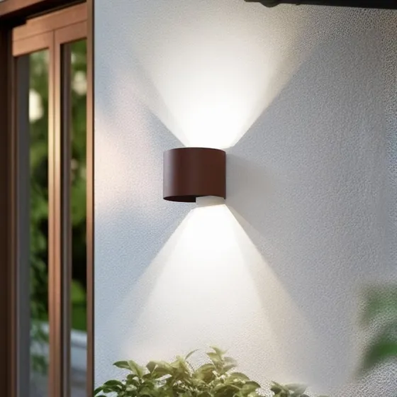 Lindby Dara Smart LED-Außenwandleuchte Rost Rund CCT RGB