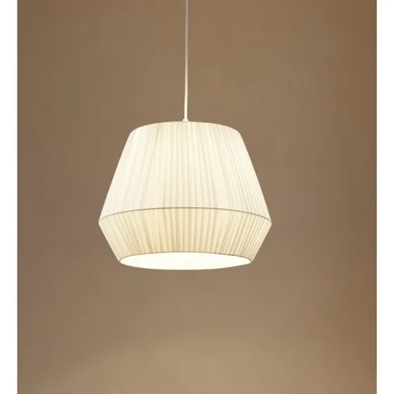 Lindby Pendelleuchte Vitore Weiß, Skandinavisches Design, Stoff