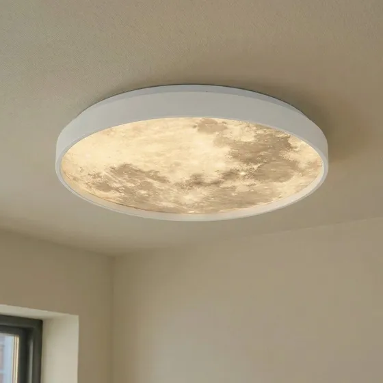 Lindby Lune LED-Deckenleuchte Weiß/Grau, 38 cm