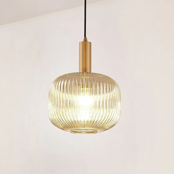 Lindby Hängeleuchte Doroteo, 1-flg., Glas, grau, Ø 25 cm