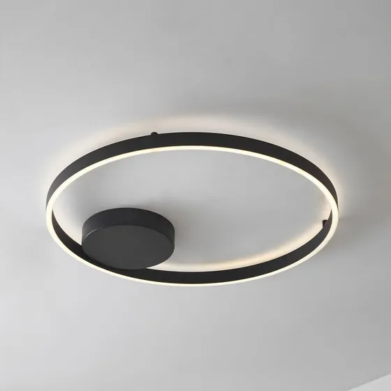 Lucande Moise Smart-LED-Deckenleuchte, Schwarz, CCT, Tuya