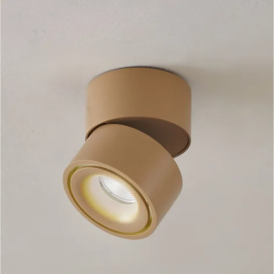 Arcchio LED-Deckenstrahler Rotari, braun, 1-flg., 8,9W