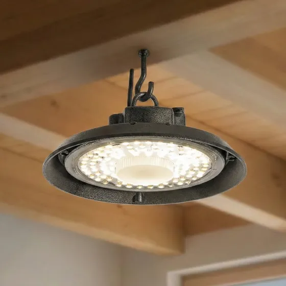 Prios LED-Hallenstrahler Maikel, schwarz, IP65, Highbay