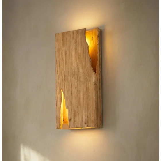Lucande Wandleuchte Tarry aus Kiefernholz, 45 cm, 2 x E14
