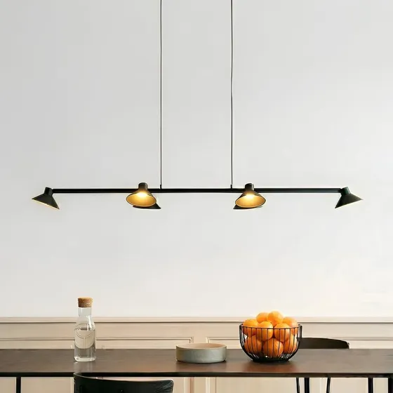 Lucande Steve LED-Hängelampe schwarz, 113 cm, 6-flg., dimmbar