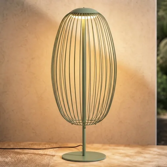 Lucande LED-Außenstehleuchte Richi, Grün, 90cm, IP44