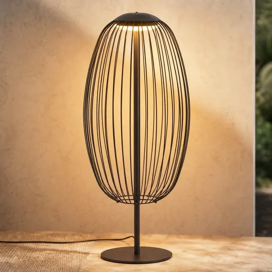 Lucande Richi LED-Außenstehleuchte, 90 cm, Schwarz, IP44