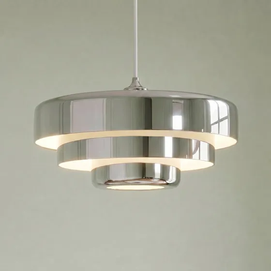 Lindby Hängeleuchte Tivra Chrom Ø 35 cm Metall E27