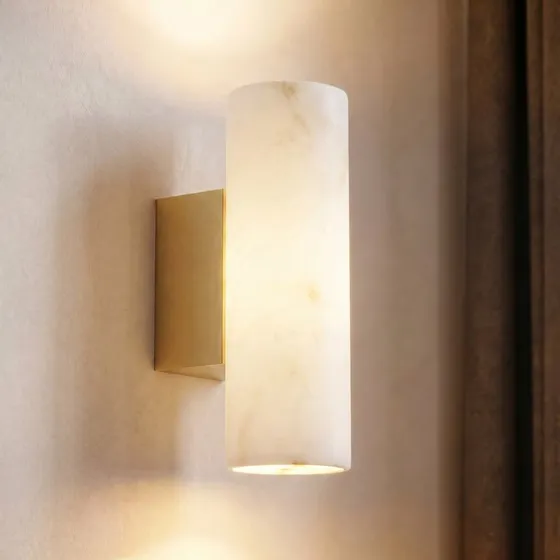 Lucande LED-Wandleuchte Tavira, Alabaster, Up/Down