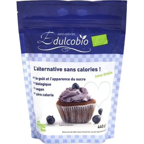 Edulcobio Bio Natürlicher Süßstoff mit Bio-Erythrit, 440g