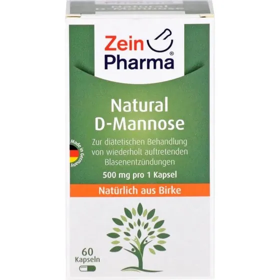 NATURAL D-Mannose 500 mg Kapseln, 60 Stück