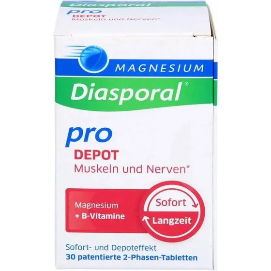 Magnesium Diasporal pro+B-Vit. Depot für Muskeln & Nerven, 30 Tabletten