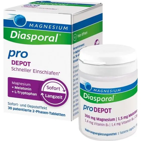 Magnesium Diasporal Pro Depot Schneller Einschlafen, 30 Stück
