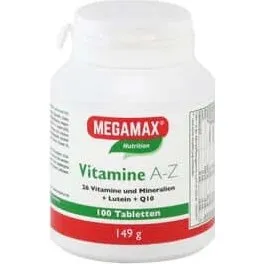MEGAMAX Vitamin A-Z + Q10 + Lutein (100 Tabletten)