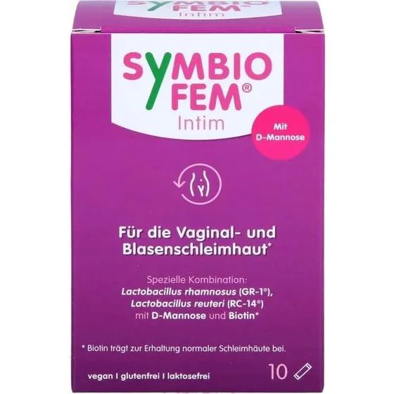 SYMBIOFEM Intim Milchsäurebakterien mit D-Mannose, 10 Stück