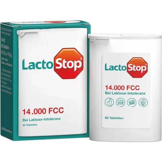 Lactostop 14.000 FCC Lactase-Tabletten, 80 Stück