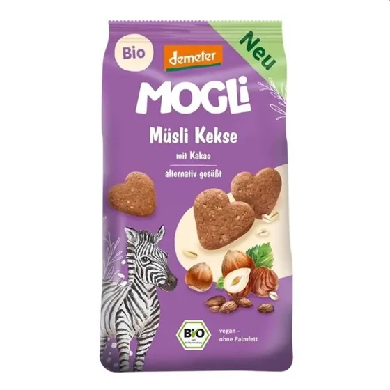 Mogli Bio-Kekse mit Müsli, Kakao und Haselnüssen, 125 g