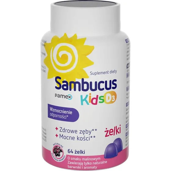 Sambucus Kids D3 Gummibärchen Himbeere 64 Stück