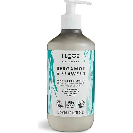 I Love Naturals Hand- & Körperlotion Bergamotte & Meeresalgen, 500ml