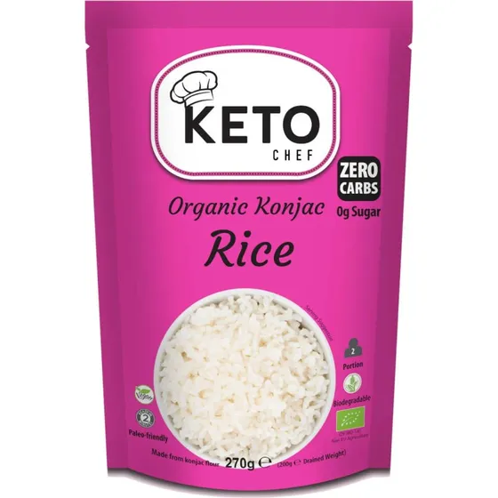 Keto Chef Bio-Konjak-Reis, reisförmige Konjak-Nudeln, 270 g