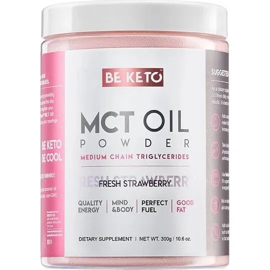 BeKeto MCT-Ölpulver Erdbeere, 300 g