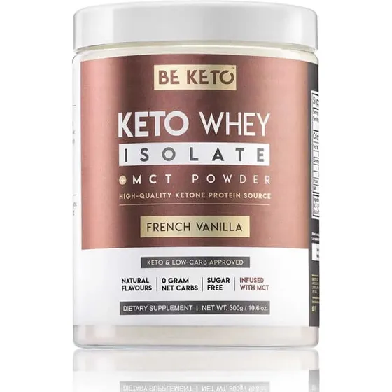 BeKeto Keto-Protein-Isolat mit MCT - Französische Vanille 300g