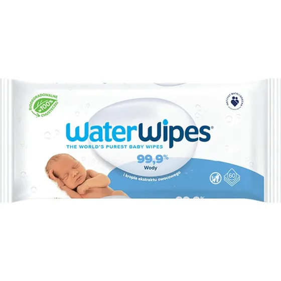 WaterWipes Bio Feuchttücher, 99,9% Wasser, 60 Stück