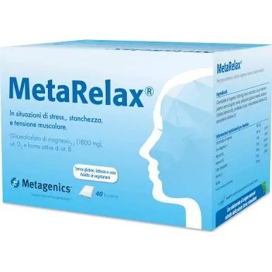 Metarelax Nahrungsergänzungsmittel mit Magnesium & Vitaminen, 40 Säckchen