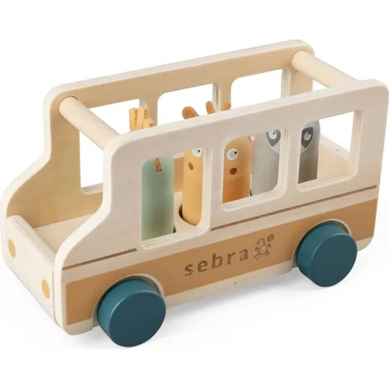 Sebra Bus aus Holz Wildlife (3 Figuren)