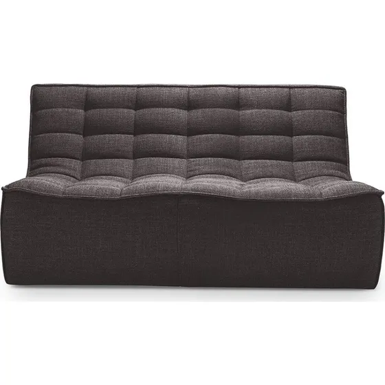 Ethnicraft Sofa N701 2-Sitzer - Dunkelgrau - Designer Jacques Deneef