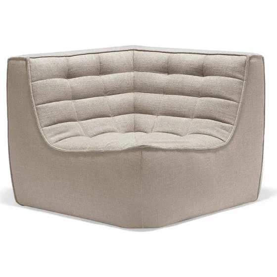 Ethnicraft Eckkaminsessel N701 Beige - Designer Jacques Deneef