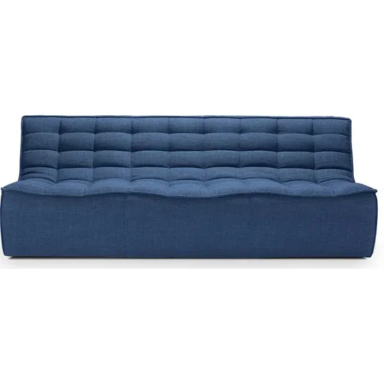 Ethnicraft N701 3-Sitzer-Sofa Blau - Designer Jacques Deneef