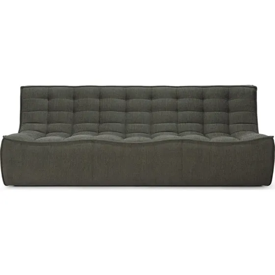 Ethnicraft N701 3-Sitzer-Sofa in Grün (Recycelte Baumwolle)