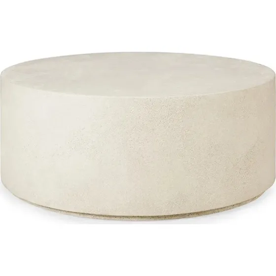 Ethnicraft Elements Couchtisch Weiß Mikrozement Ø 80 cm