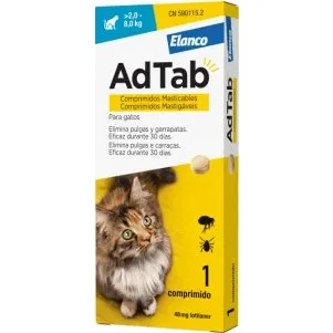 ADTAB 48 MG Kautabletten für Katzen (2,0-8,0 kg) gegen Flöhe & Zecken